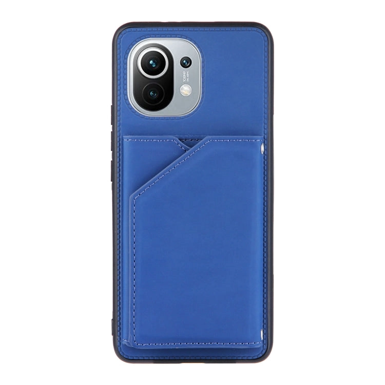 For Xiaomi Mi 11 Skin Feel PU   TPU   PC Back Cover Shockproof Case with Card Slots  Holder