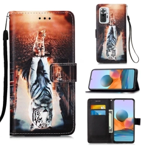 For Xiaomi Redmi Note 10 Pro / Note 10 Pro Max Colored Drawing Pattern Plain Weave Horizontal Flip