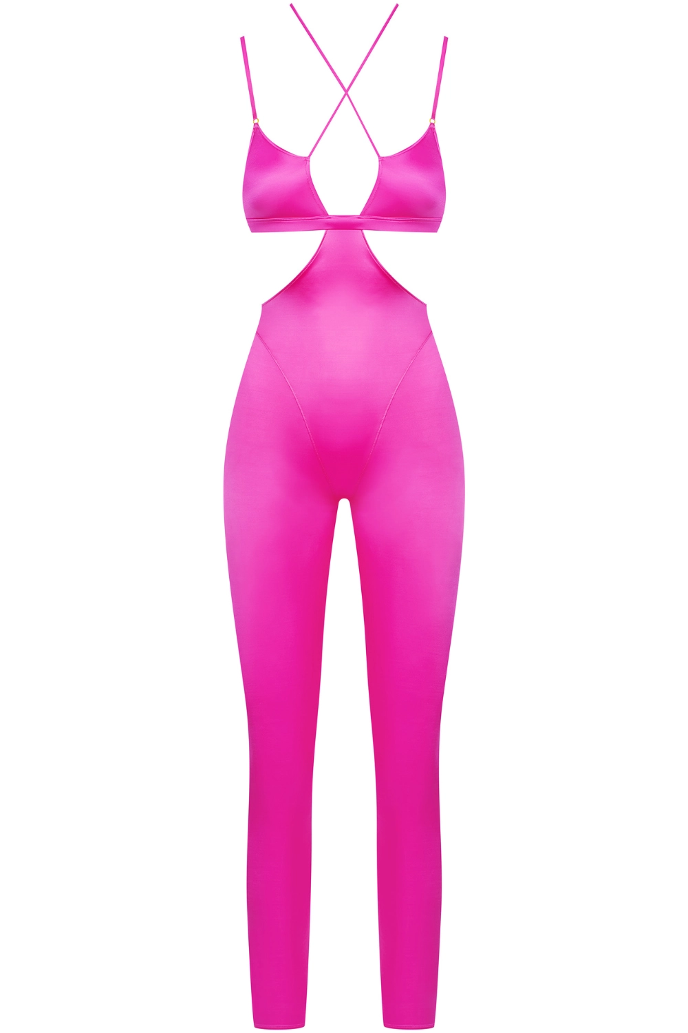French Kiss Strap Catsuit Pink