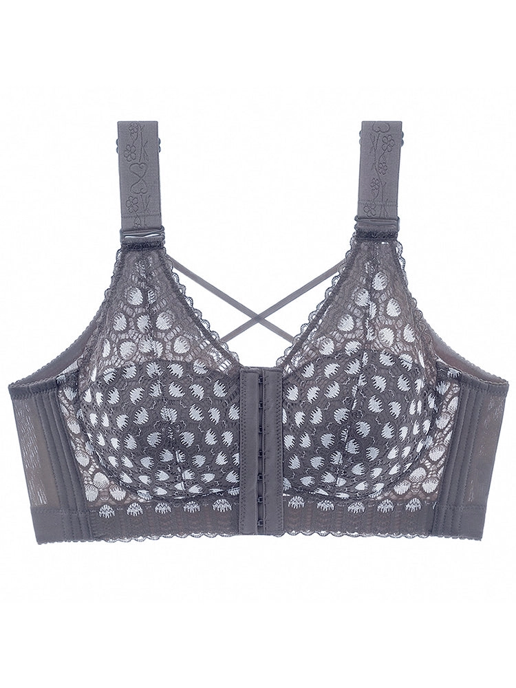 Front Closure Minimizing Full Bust Side-Support Bra