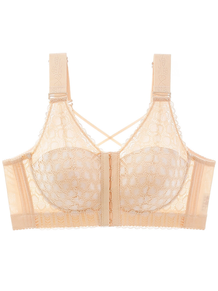 Front Closure Minimizing Full Bust Side-Support Bra
