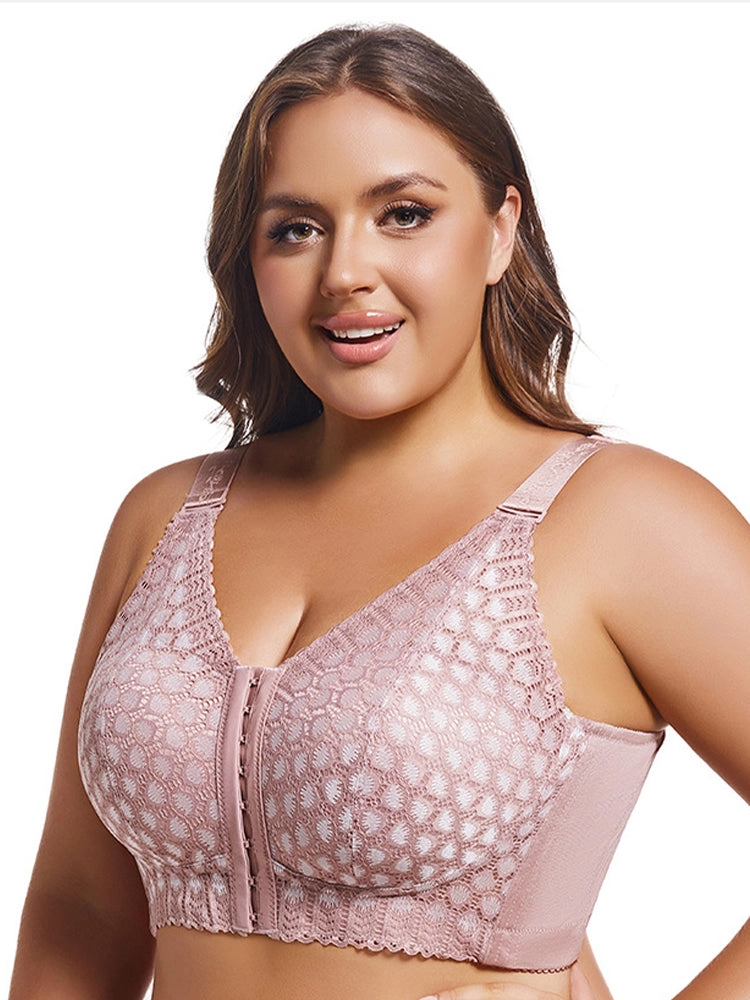 Front Closure Minimizing Full Bust Side-Support Bra