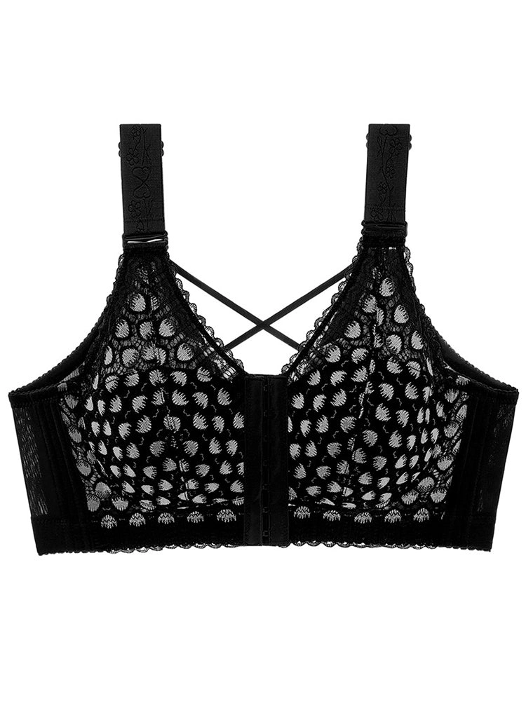 Front Closure Minimizing Full Bust Side-Support Bra
