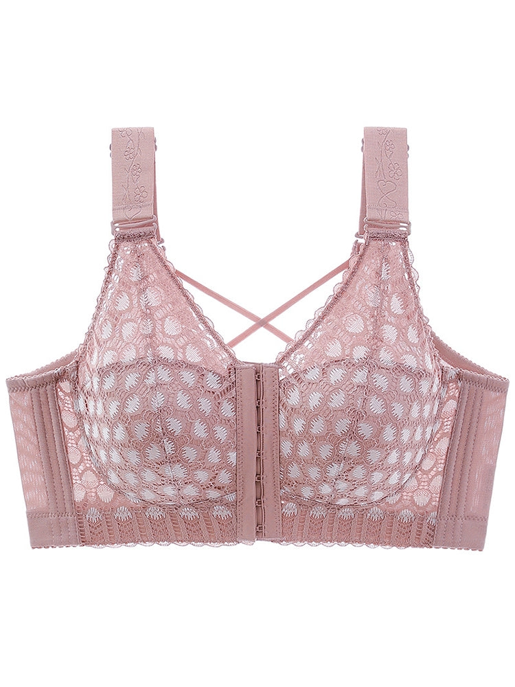 Front Closure Minimizing Full Bust Side-Support Bra