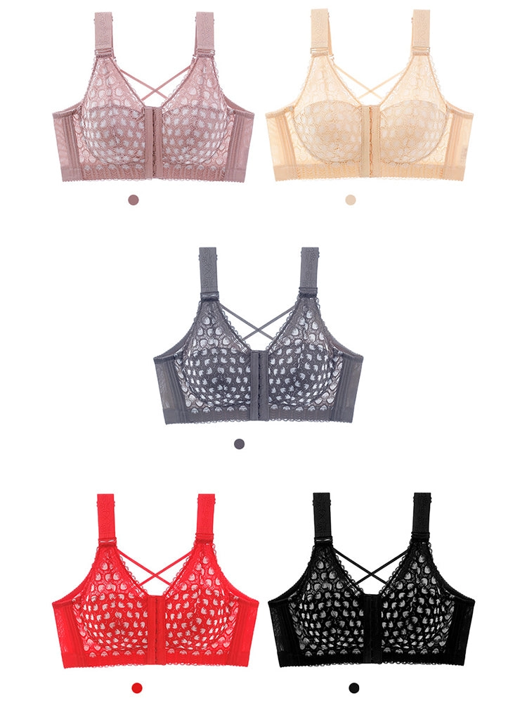 Front Closure Minimizing Full Bust Side-Support Bra