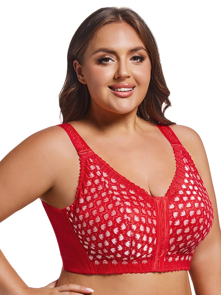 Front Closure Minimizing Full Bust Side-Support Bra