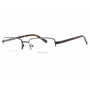 Gant Men's Eyeglasses - Matte Black Metal Half Rim Rectangular Frame | GA3220 002