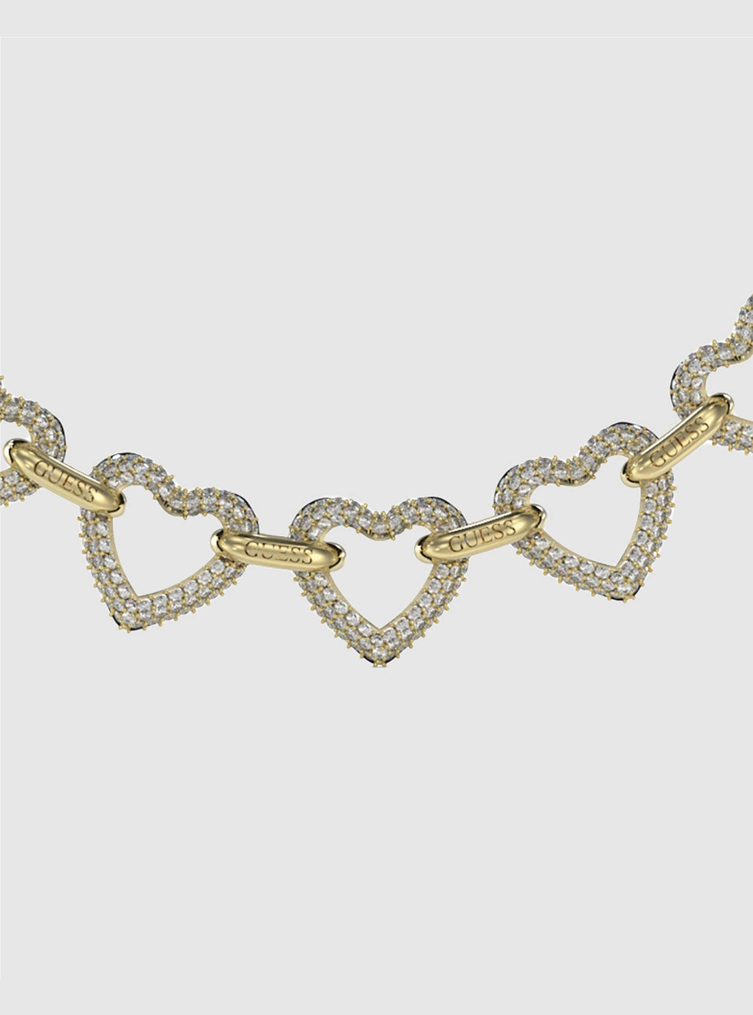 Gold Heart Pave Necklace