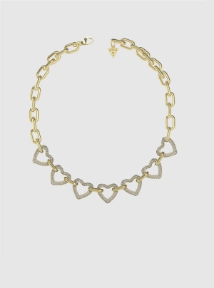 Gold Heart Pave Necklace