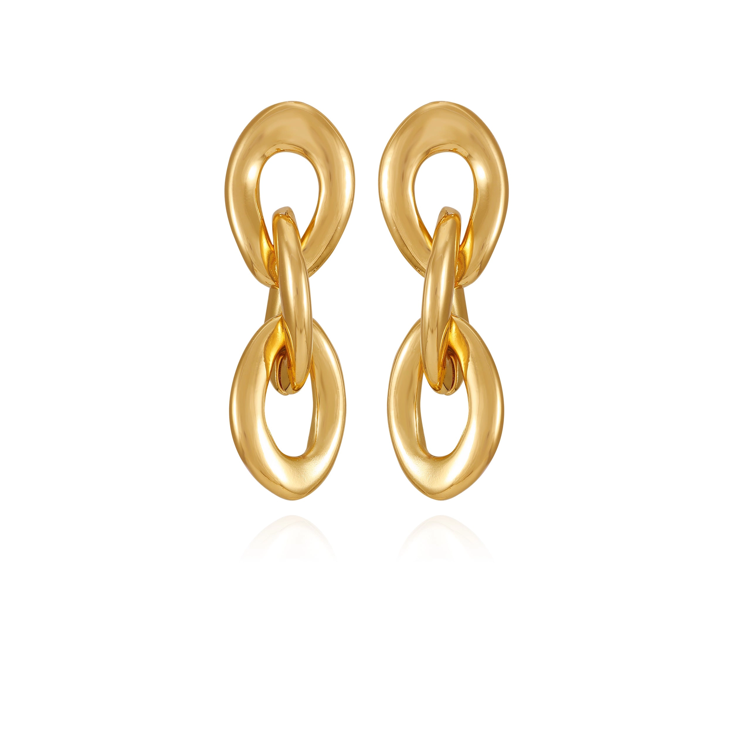 Goldtone Interlocked Link Drop Earrings