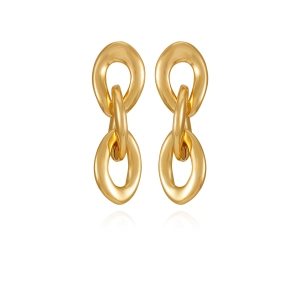 Goldtone Interlocked Link Drop Earrings