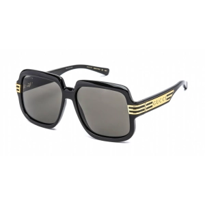 Gucci Men's Sunglasses - Black Plastic Square Full Rim Frame Grey Lens | GG0979S 001