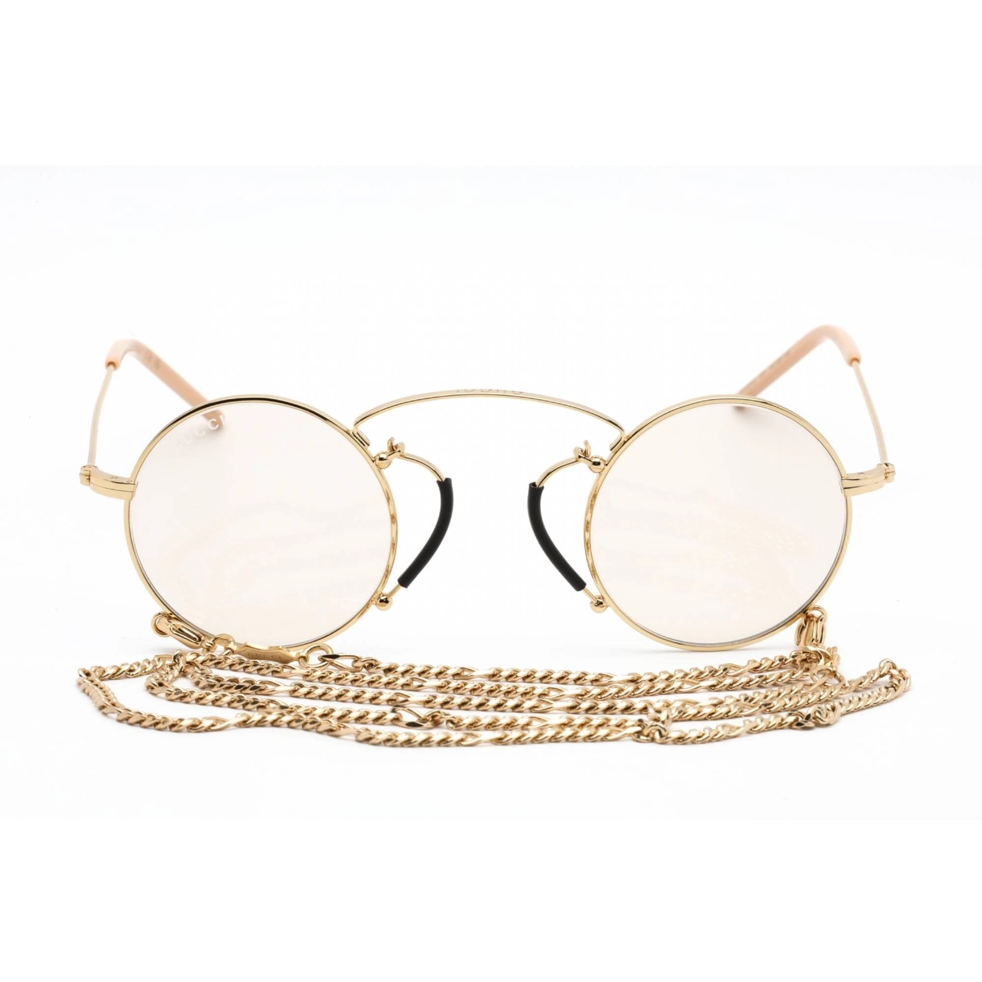Gucci Women's Sunglasses - Gold Round Metal Full Rim Frame Yellow Lens | GG0991S 001