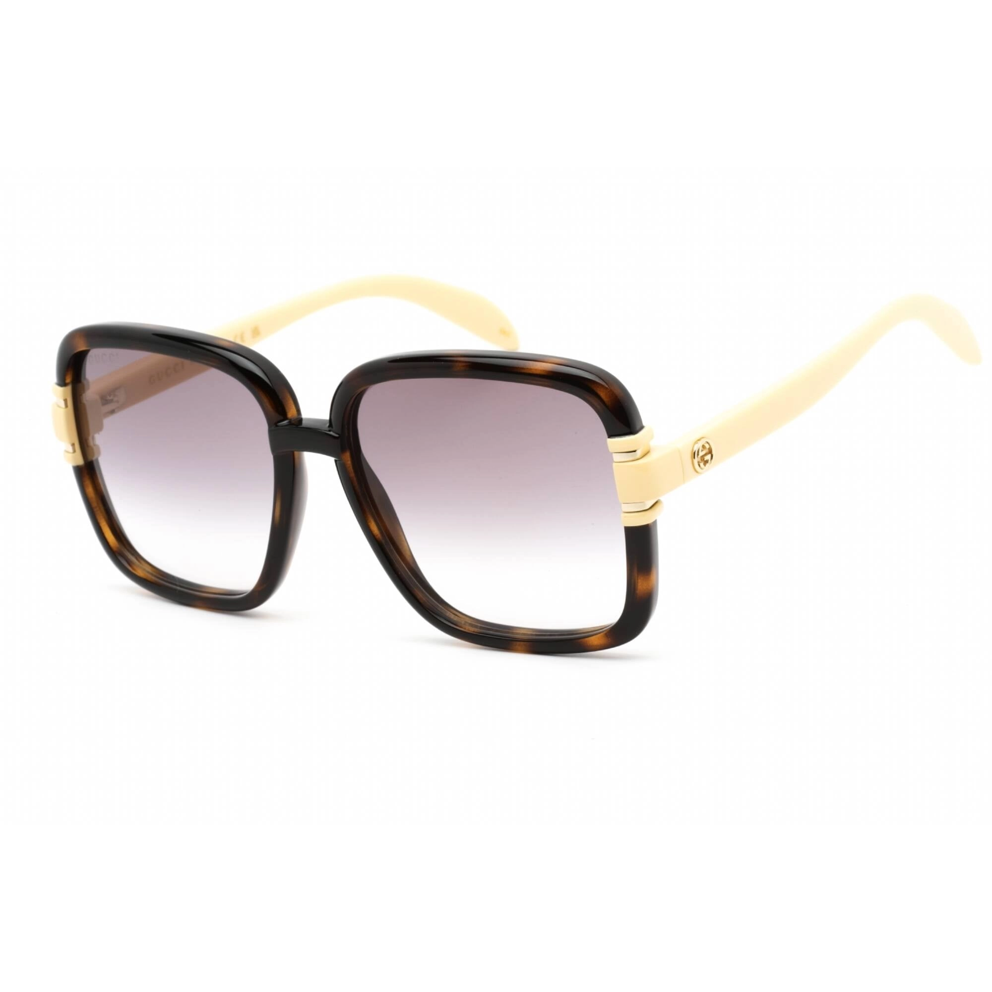Gucci Women's Sunglasses - Havana Yellow Plastic Square Full Rim Frame | GG1066S 004