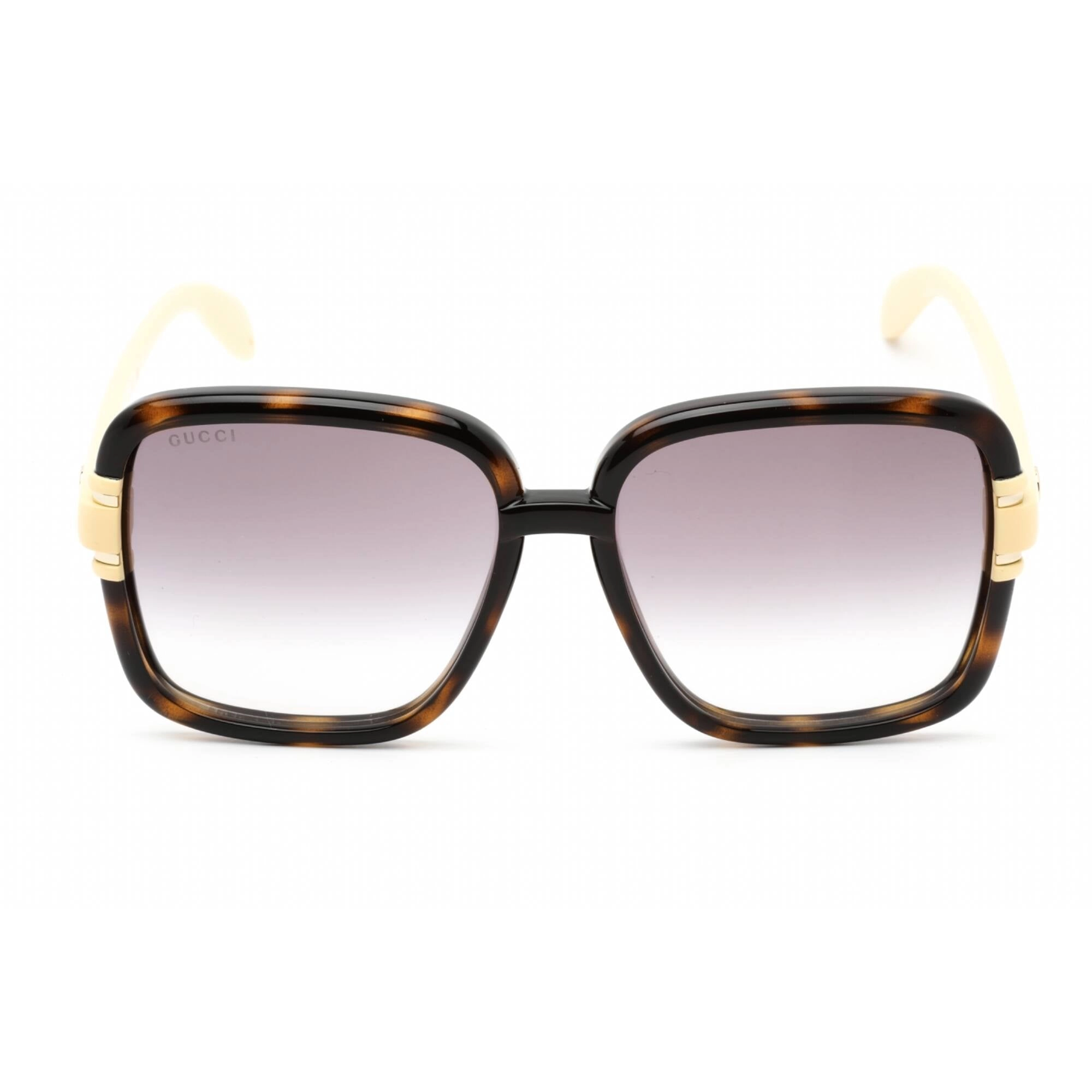Gucci Women's Sunglasses - Havana Yellow Plastic Square Full Rim Frame | GG1066S 004