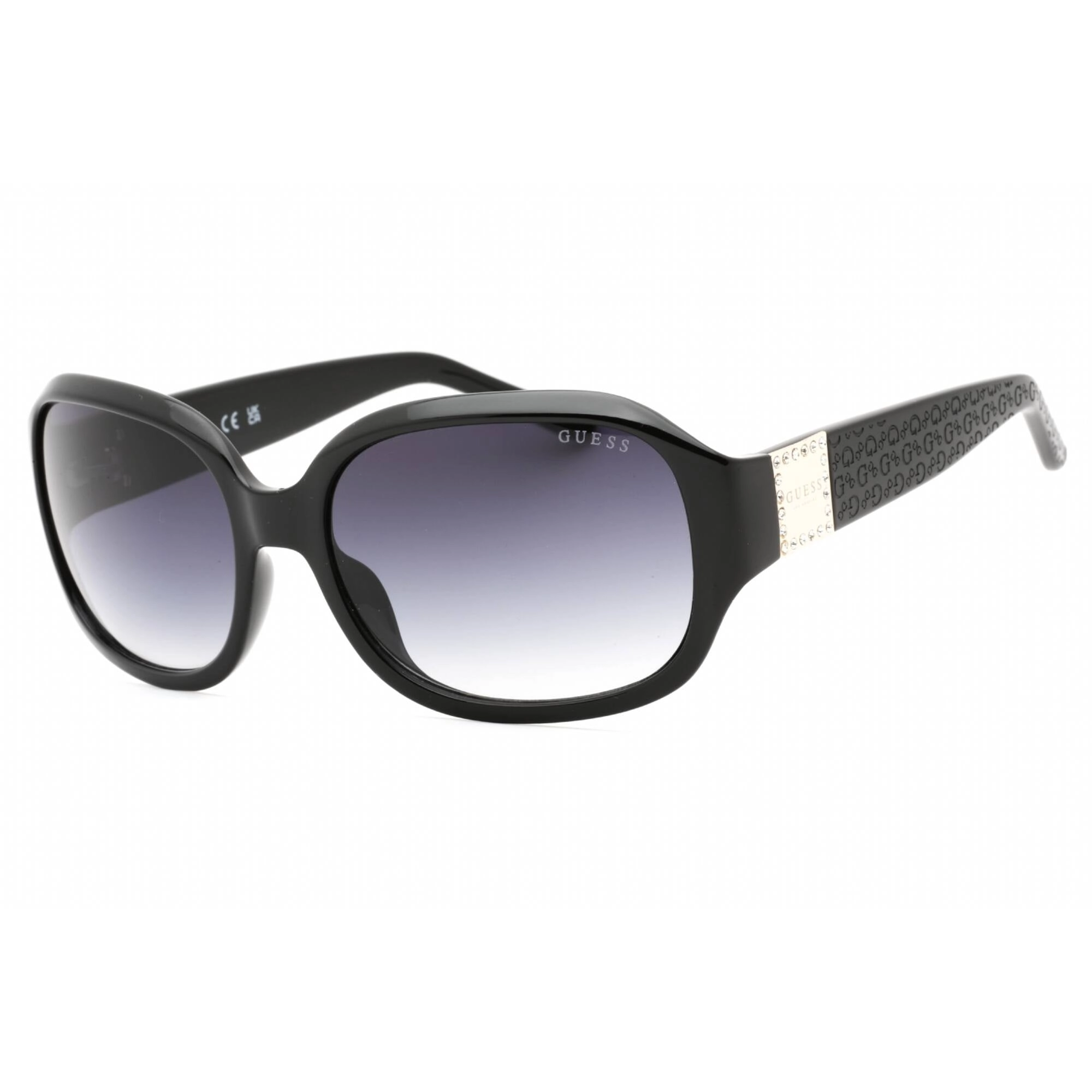 Guess Factory Women's Sunglasses - Shiny Black Rectangular Plastic Frame | GF6121 01B