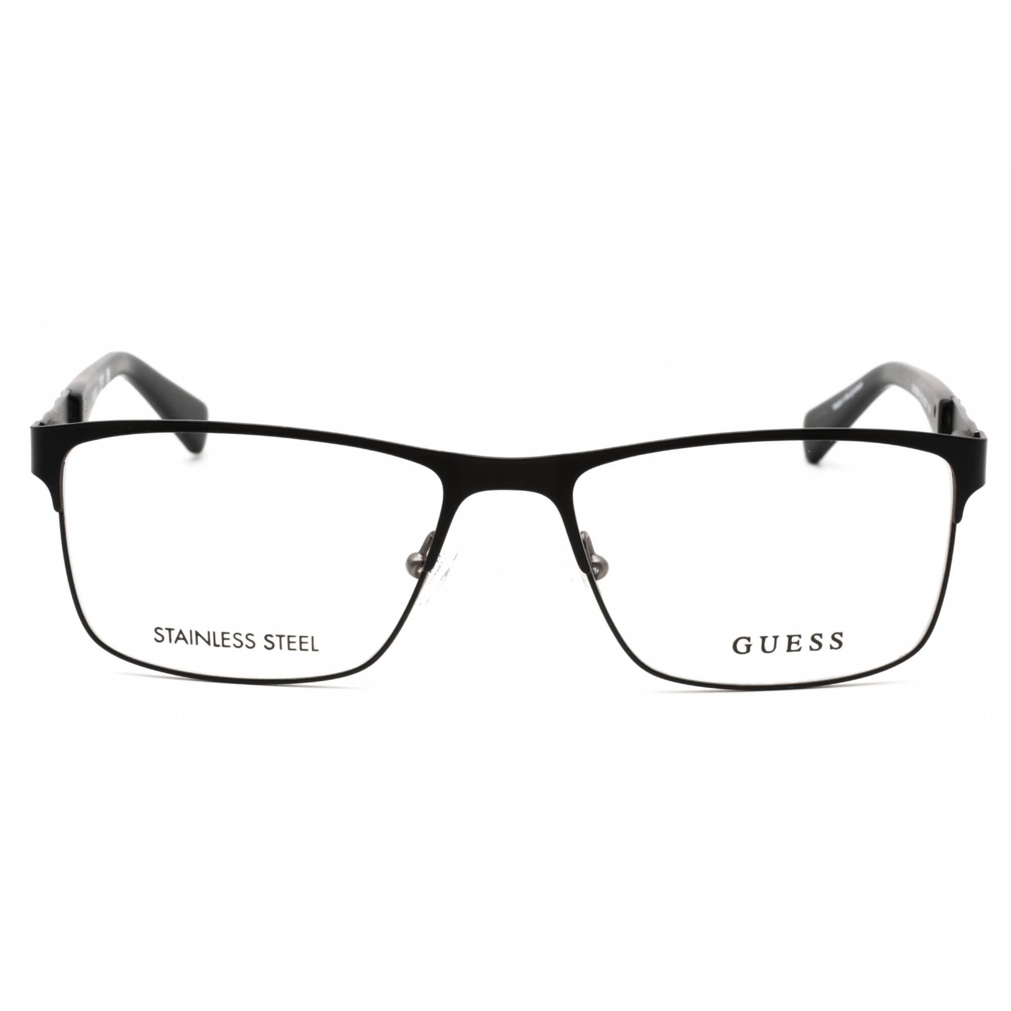 Guess Men's Eyeglasses - Full Rim Rectangular Matte Black Metal Frame | GU1928-N 002
