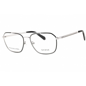 Guess Men's Eyeglasses - Shiny Light Nickeltin Metal Aviator Full Rim | GU50049 010