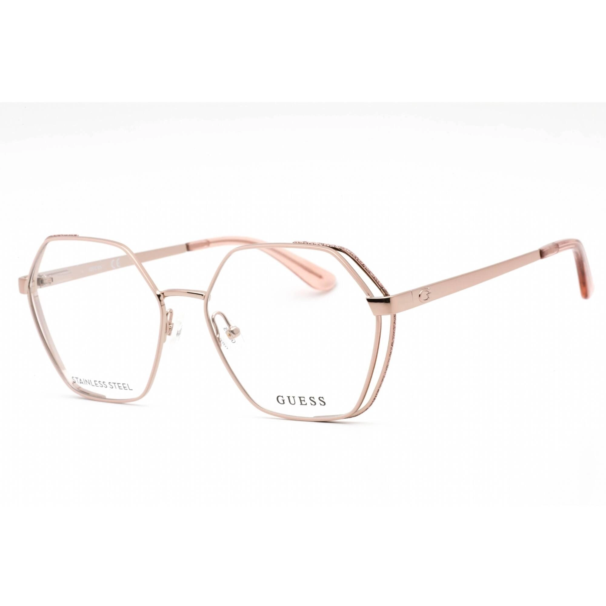 Guess Women's Eyeglasses - Clear Demo Lens Shiny Rose Gold Metal Frame | GU2792 028