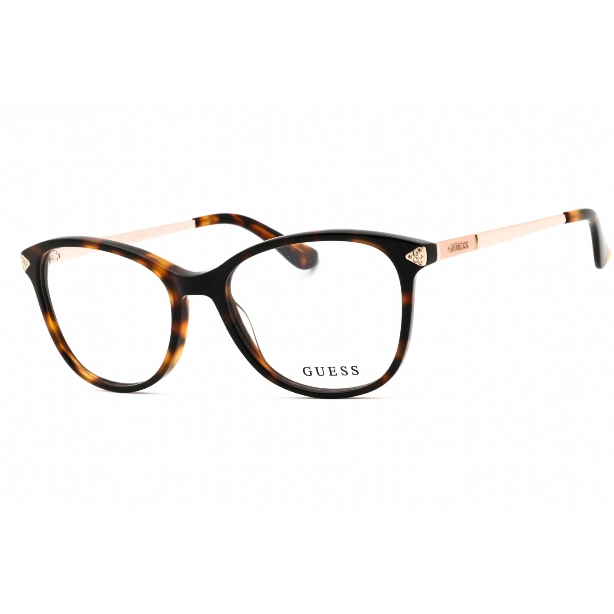 Guess Women's Eyeglasses - Dark Havana Plastic Cat Eye Full Rim Frame | GU2632-S 052