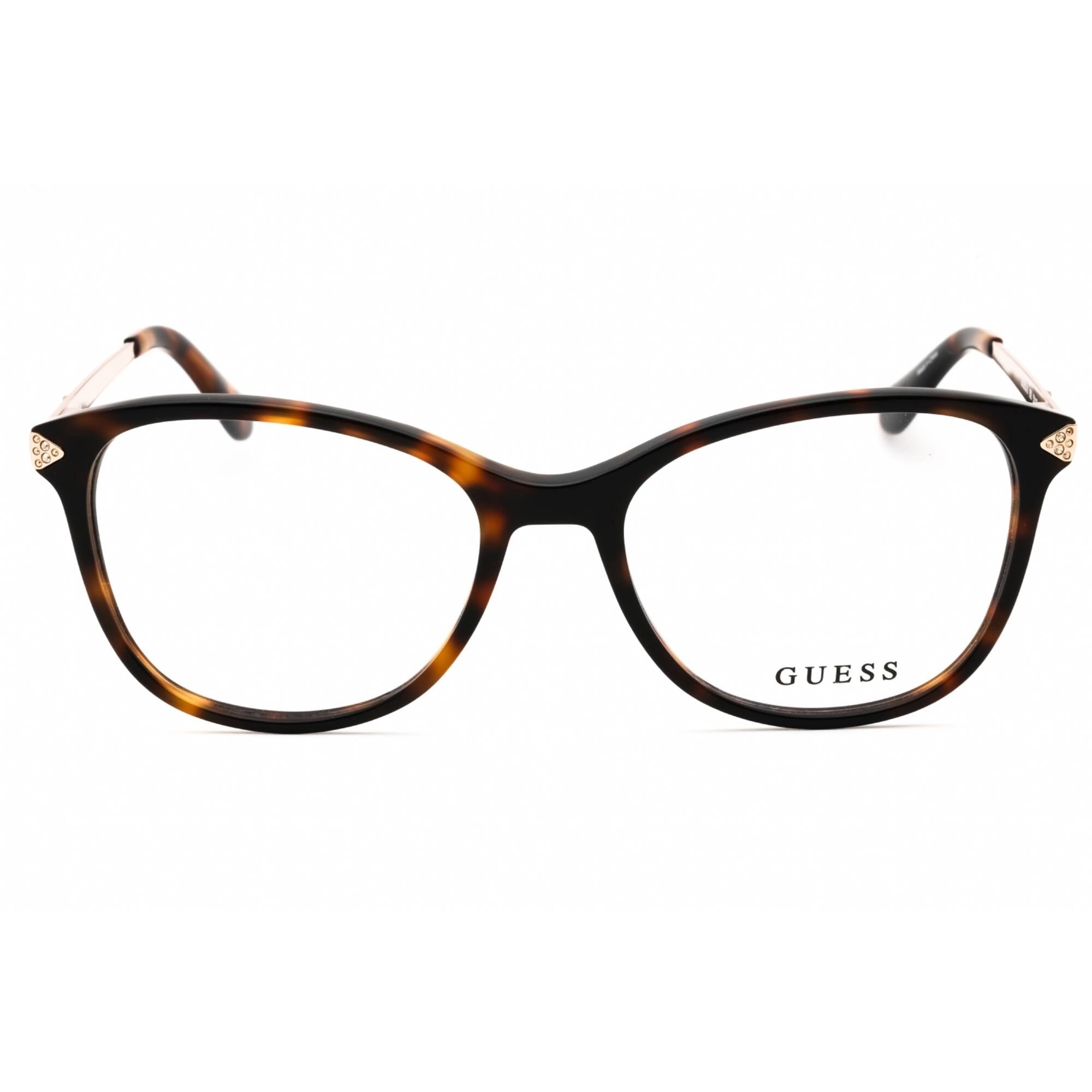 Guess Women's Eyeglasses - Dark Havana Plastic Cat Eye Full Rim Frame | GU2632-S 052