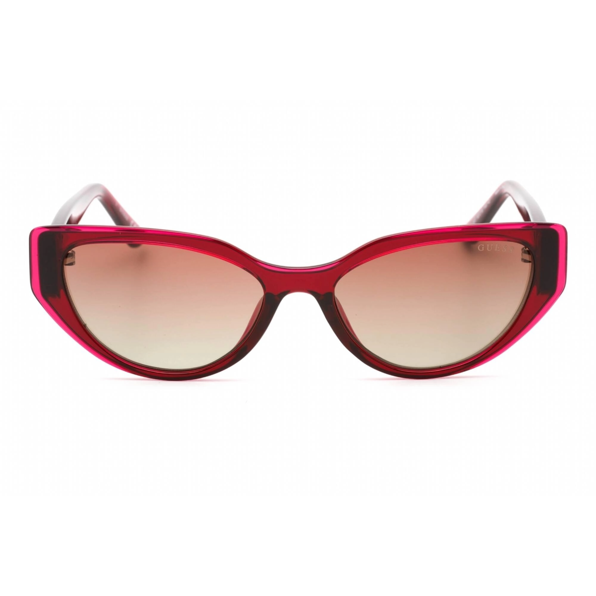 Guess Women's Sunglasses - Shiny Bordeaux Plastic Full Rim Cat Eye Frame | GU7910 69T