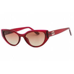 Guess Women's Sunglasses - Shiny Bordeaux Plastic Full Rim Cat Eye Frame | GU7910 69T