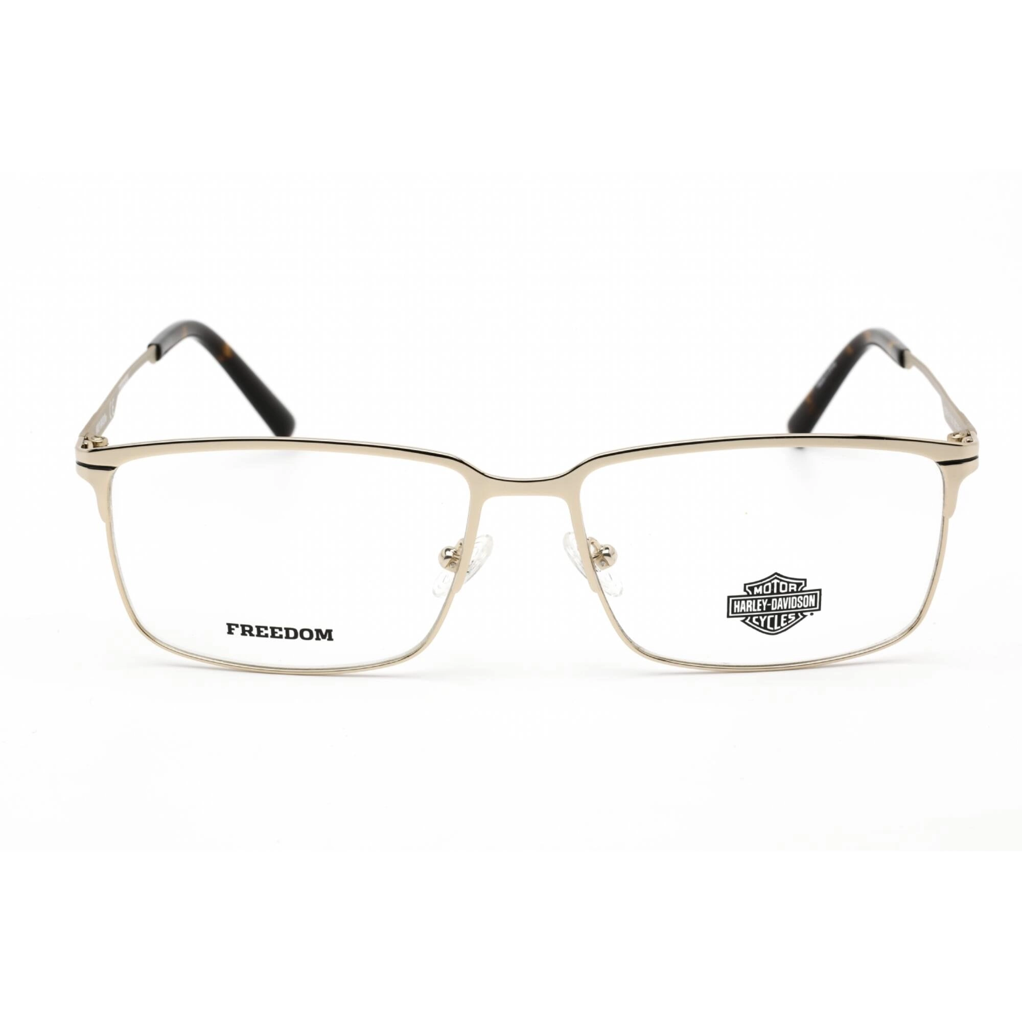Harley Davidson Men's Eyeglasses - Pale Gold Metal Rectangular Frame | HD9016 032