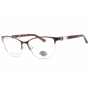 Harley Davidson Women's Eyeglasses - Shiny Bordeaux Metal Cat Eye Frame | HD0553 069