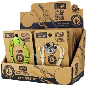 Hemp Bracelet with Emblem - 12 Pieces Per Retail Ready Display 25533