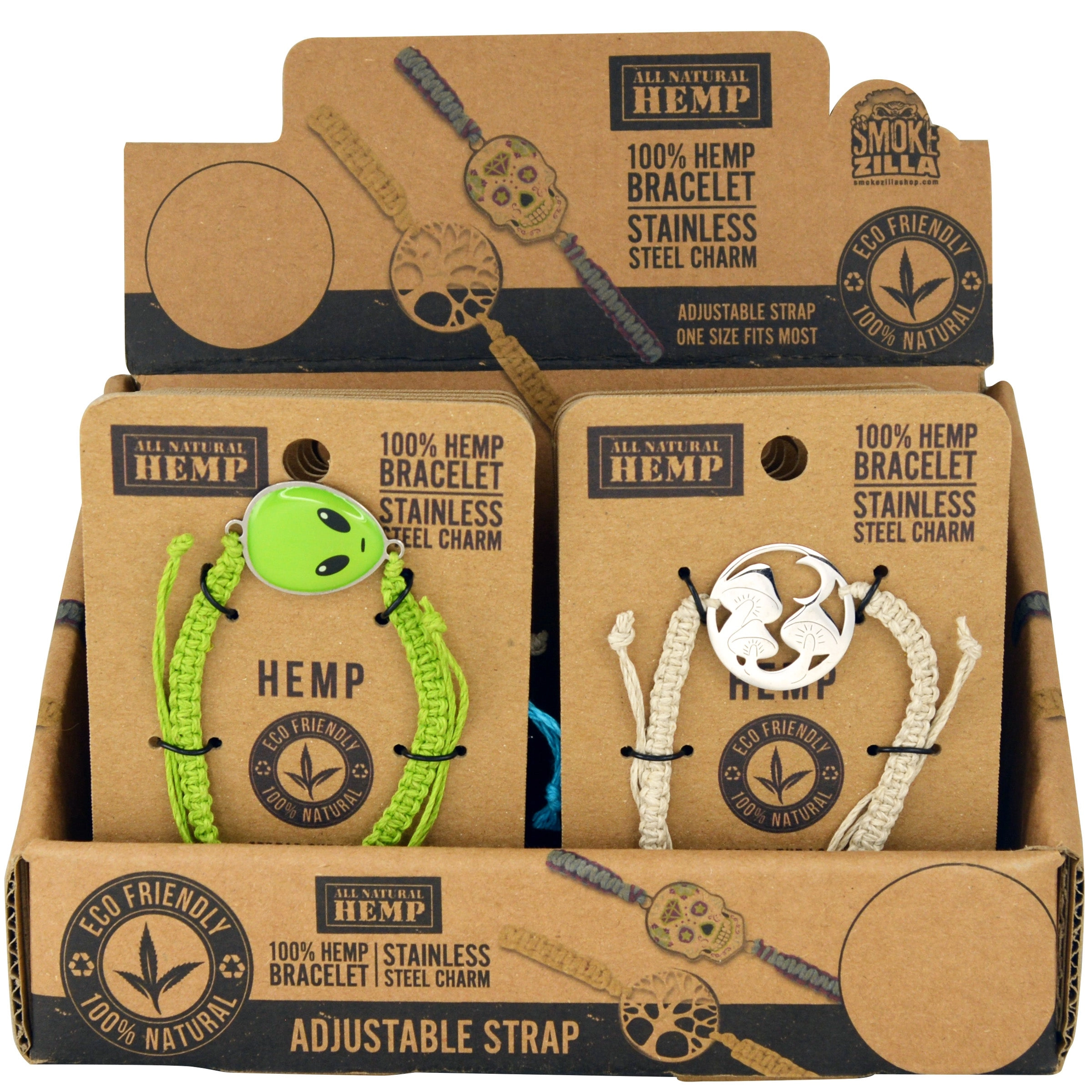 Hemp Bracelet with Emblem - 12 Pieces Per Retail Ready Display 25533