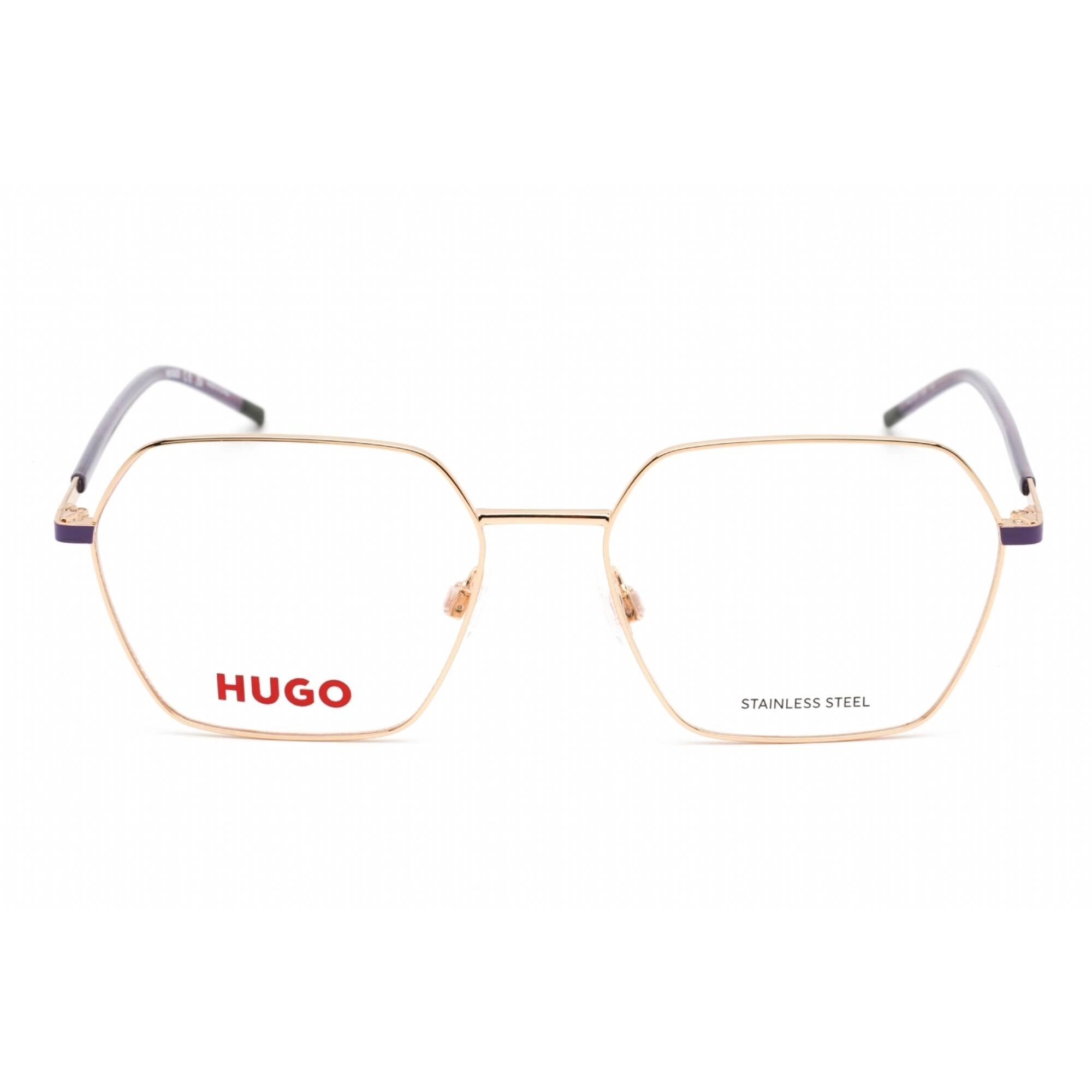 Hugo Women's Eyeglasses - Gold Violet Metal Geometric Full Rim Frame | HG 1279 0S9E 00