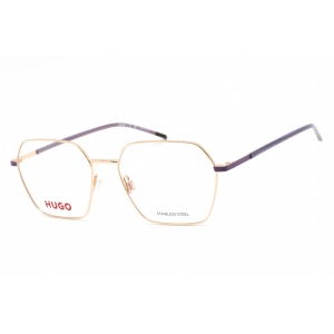 Hugo Women's Eyeglasses - Gold Violet Metal Geometric Full Rim Frame | HG 1279 0S9E 00