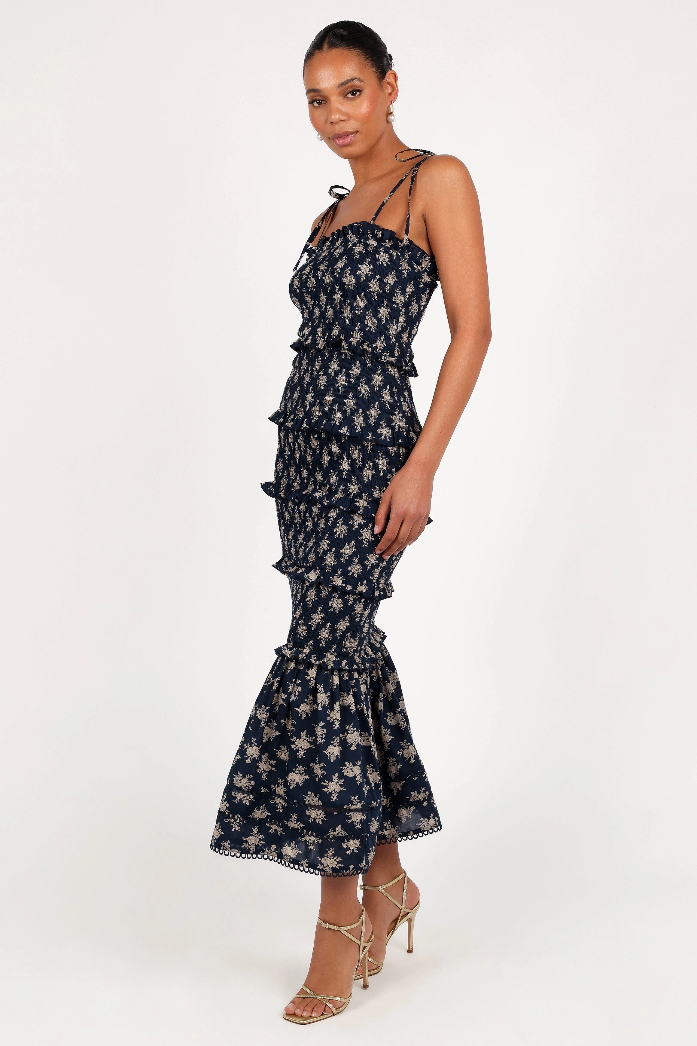 Jazy Midi Dress - Navy Floral