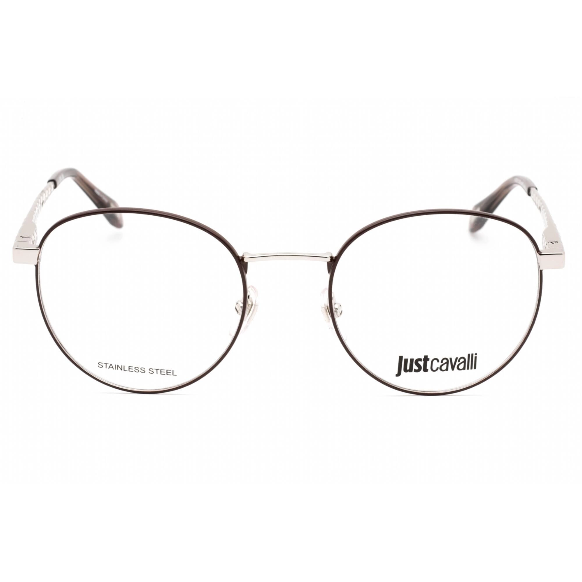 Just Cavalli Women's Eyeglasses - Shiny Palladium Metal Round Frame | VJC017 0A75