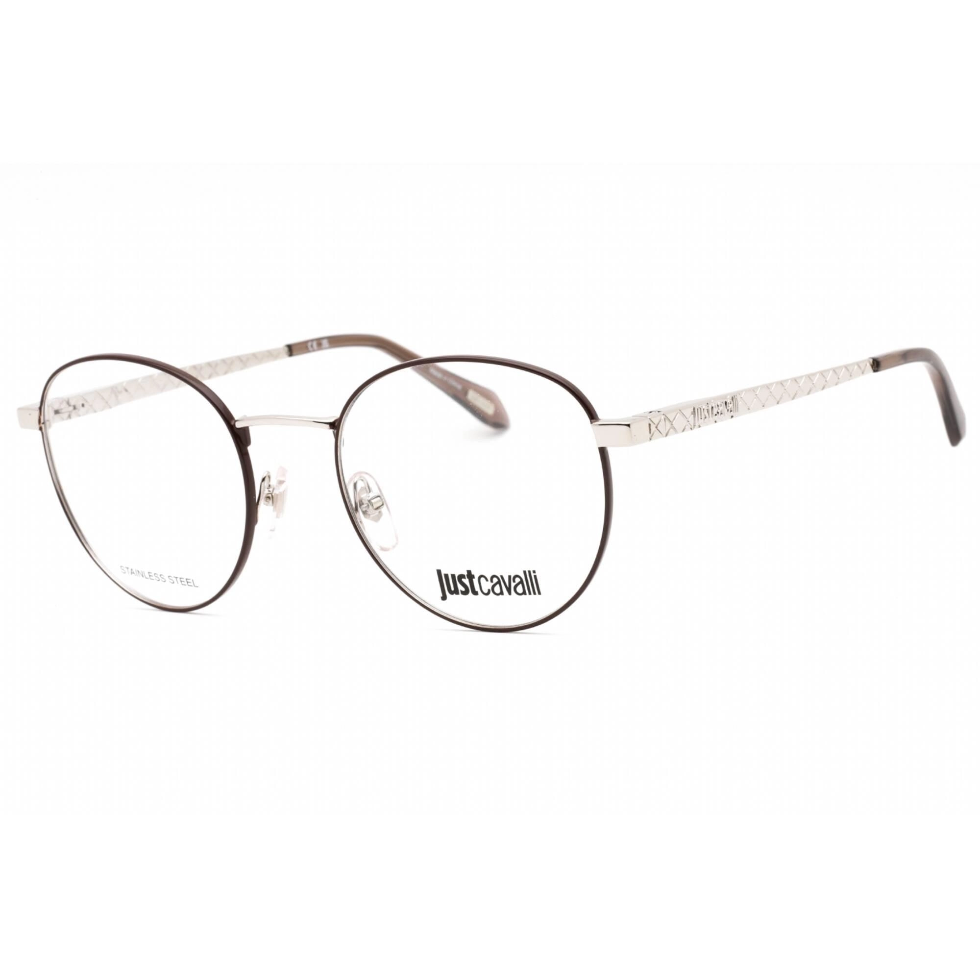 Just Cavalli Women's Eyeglasses - Shiny Palladium Metal Round Frame | VJC017 0A75