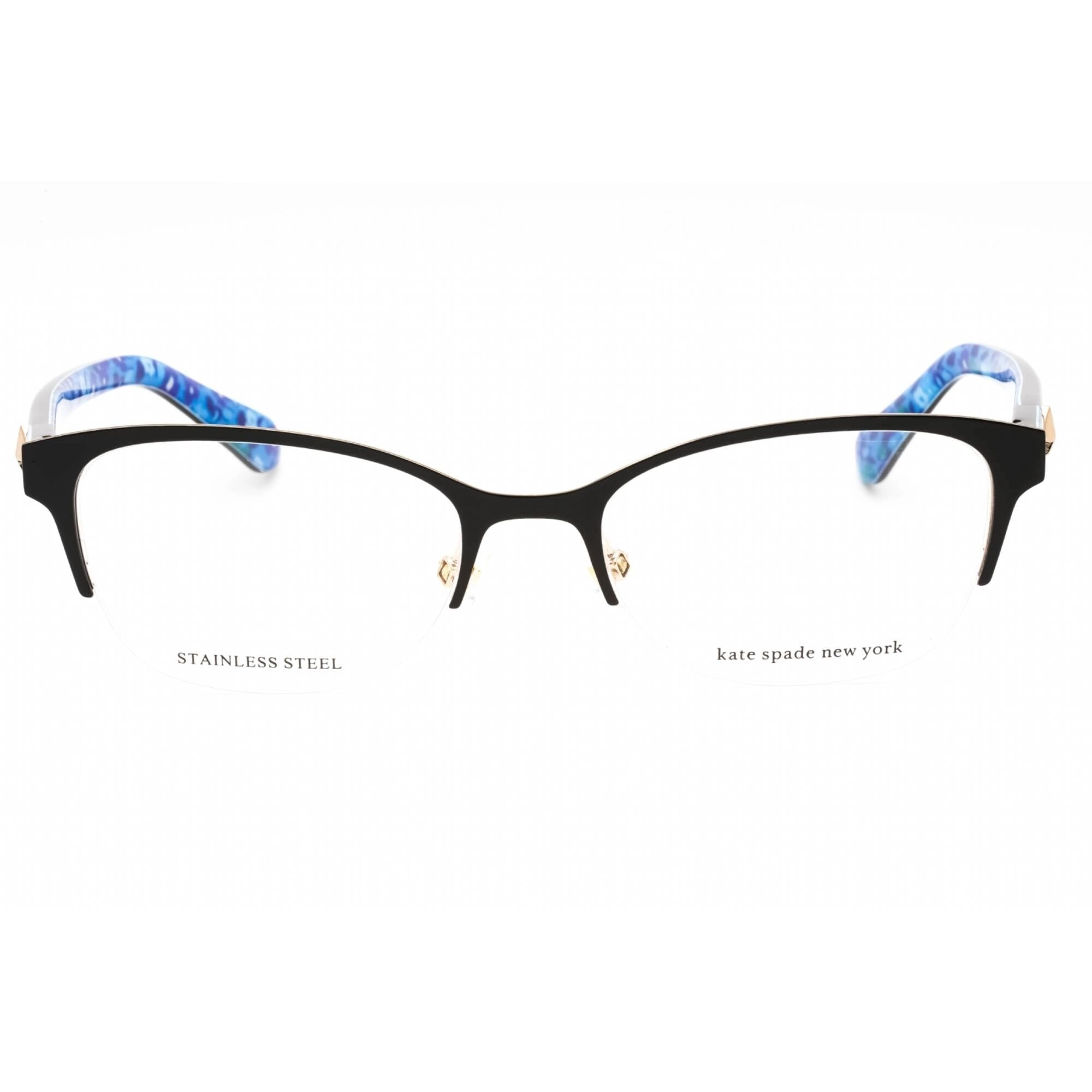 Kate Spade Women's Eyeglasses - Black Metal Oval Half Rim Frame | FERRARA 0804