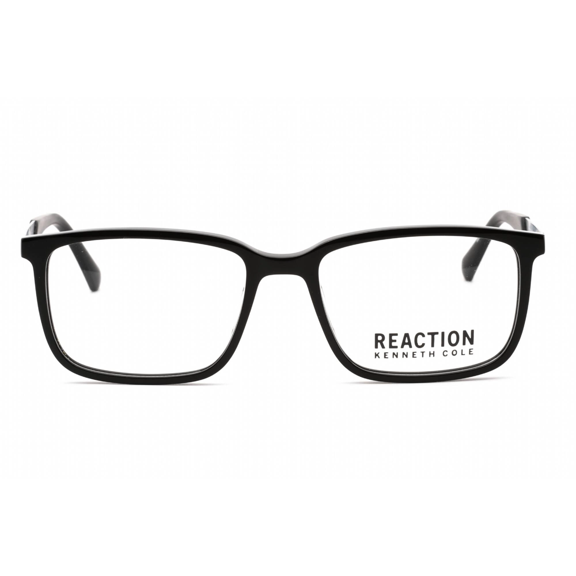 Kenneth Cole Reaction Men's Eyeglasses - Shiny Black Plastic Rectangular | KC0821 001