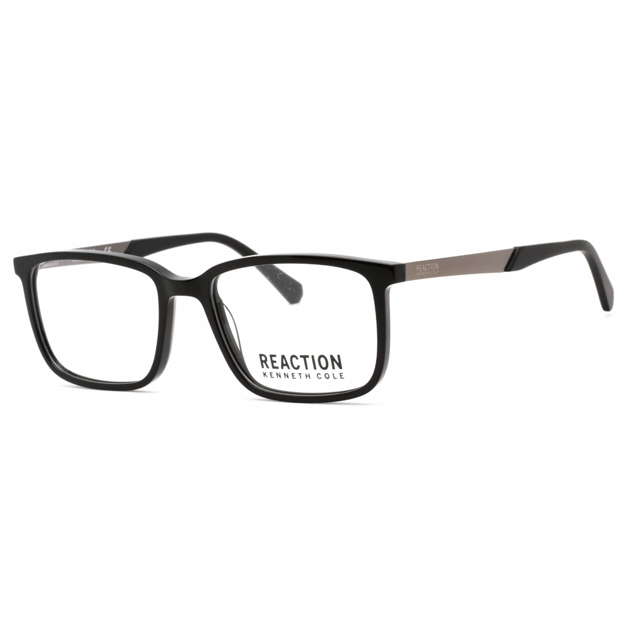 Kenneth Cole Reaction Men's Eyeglasses - Shiny Black Plastic Rectangular | KC0821 001