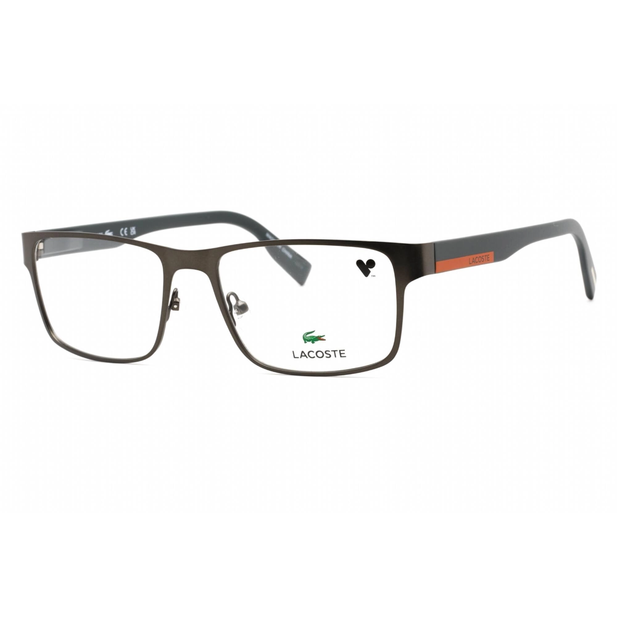 Lacoste Men's Eyeglasses - Full Rim Dark Ruthenium Metal Rectangular Frame | L2283 029