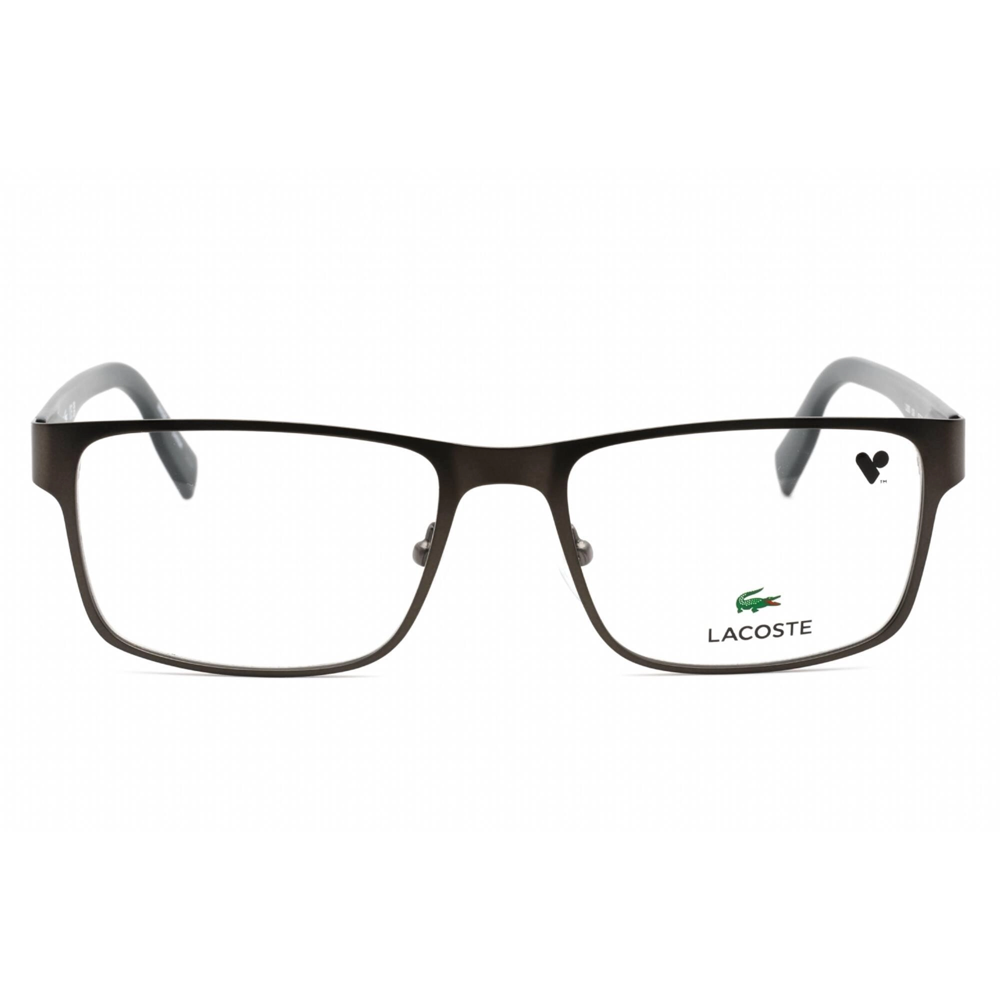 Lacoste Men's Eyeglasses - Full Rim Dark Ruthenium Metal Rectangular Frame | L2283 029