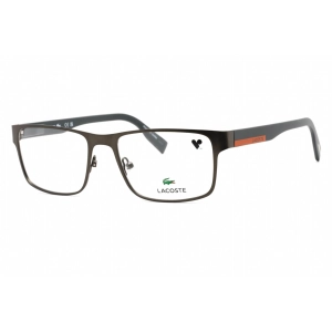 Lacoste Men's Eyeglasses - Full Rim Dark Ruthenium Metal Rectangular Frame | L2283 029