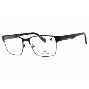 Lacoste Men's Eyeglasses - Matte Black Metal Square Full Rim 53 mm Frame | L2286 002