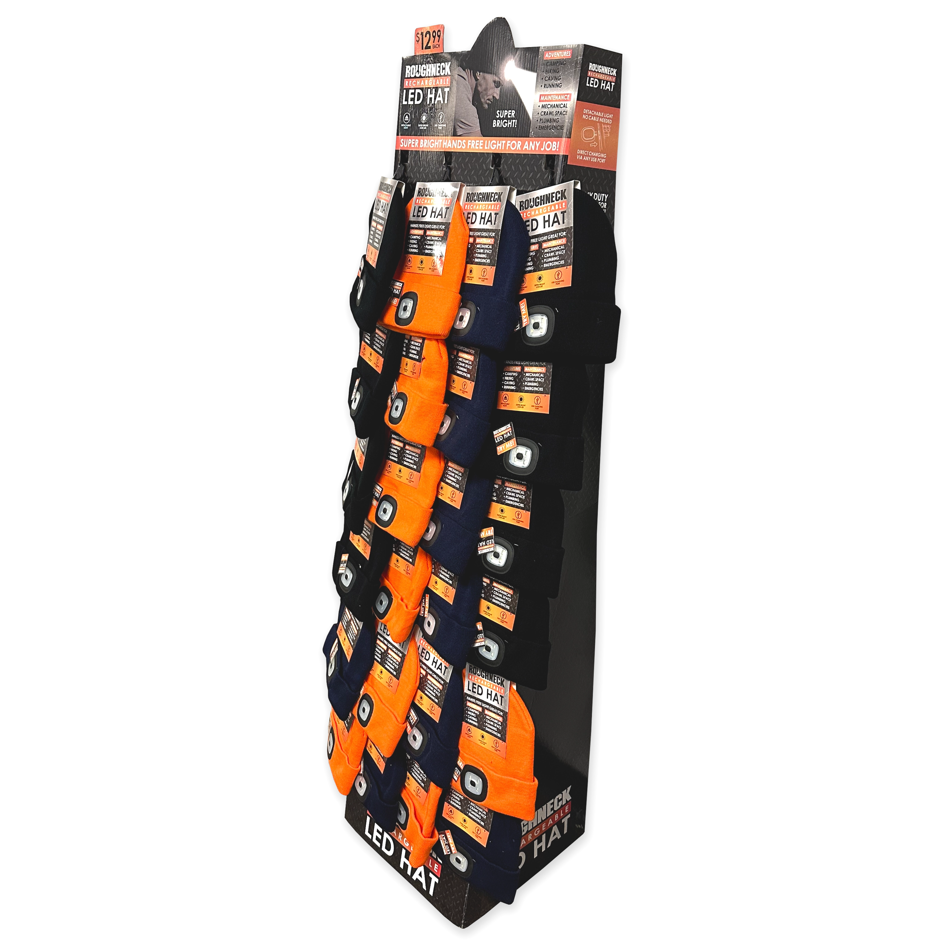 LED Knit Hat Floor Display Kit 24 Pieces Per Retail Ready Display 88466
