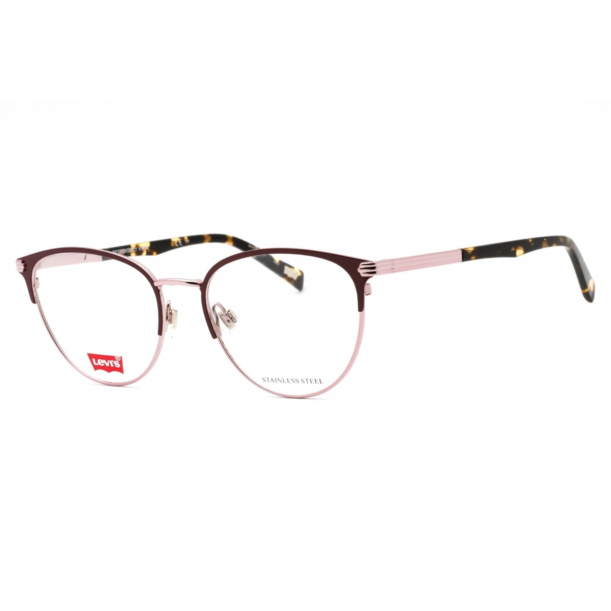 Levi's Women's Eyeglasses - Burgundy Pink Cat Eye Full Rim Frame | LV 5036 00T5 00