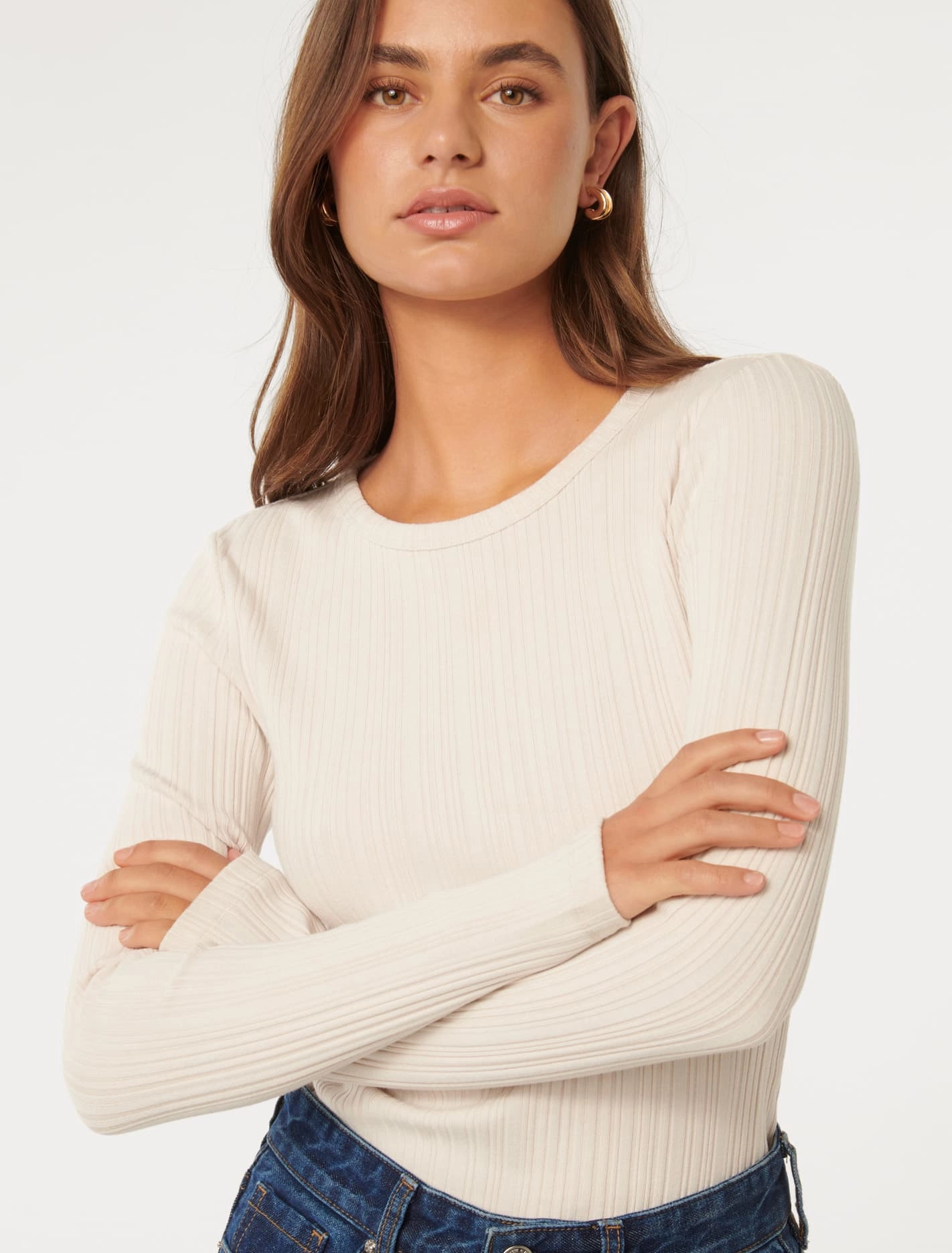 Meghan Rib Crew Neck Top