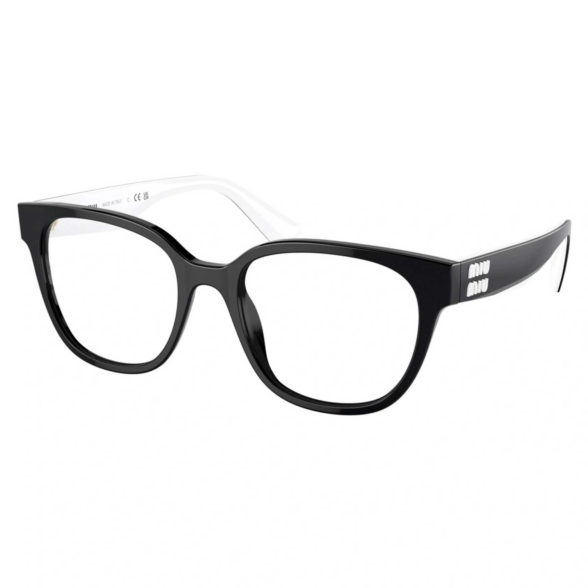 Miu Miu Women's Eyeglasses - Black Square Full Rim Frame Demo Lens | 02VV 10G1O1