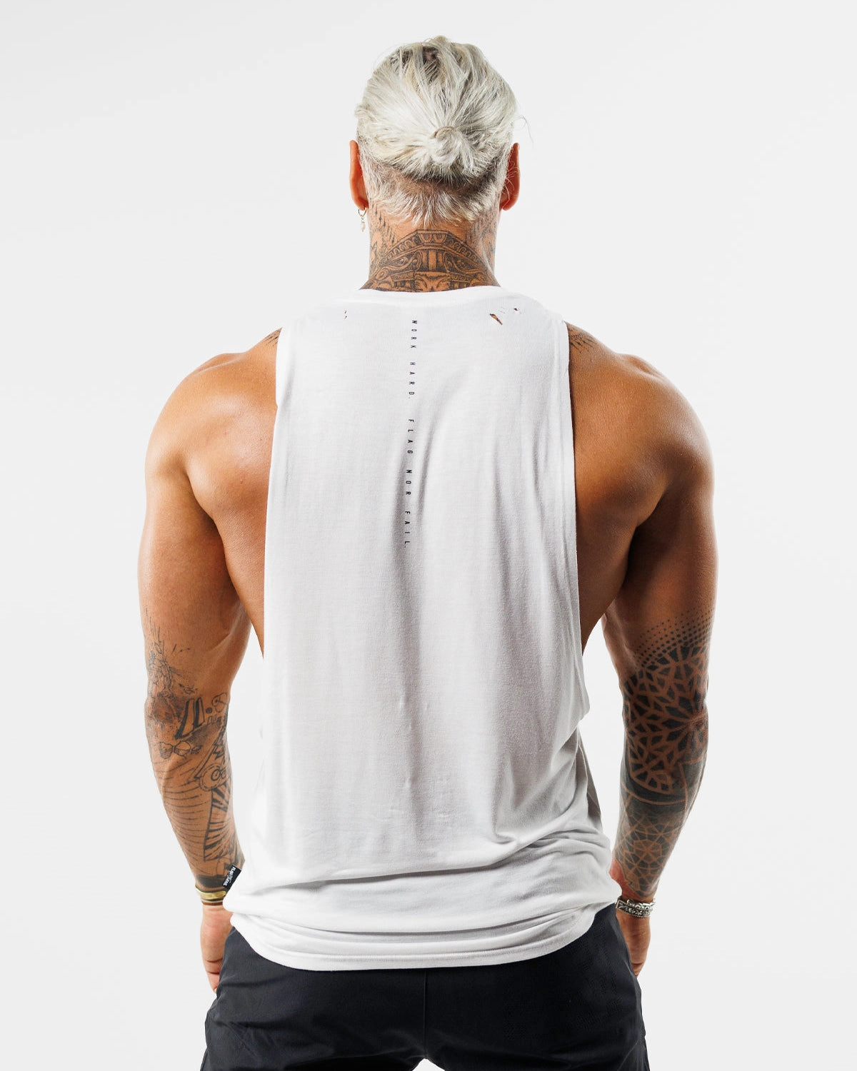 MOTO DISTRESSED BRO TANK - WHITE