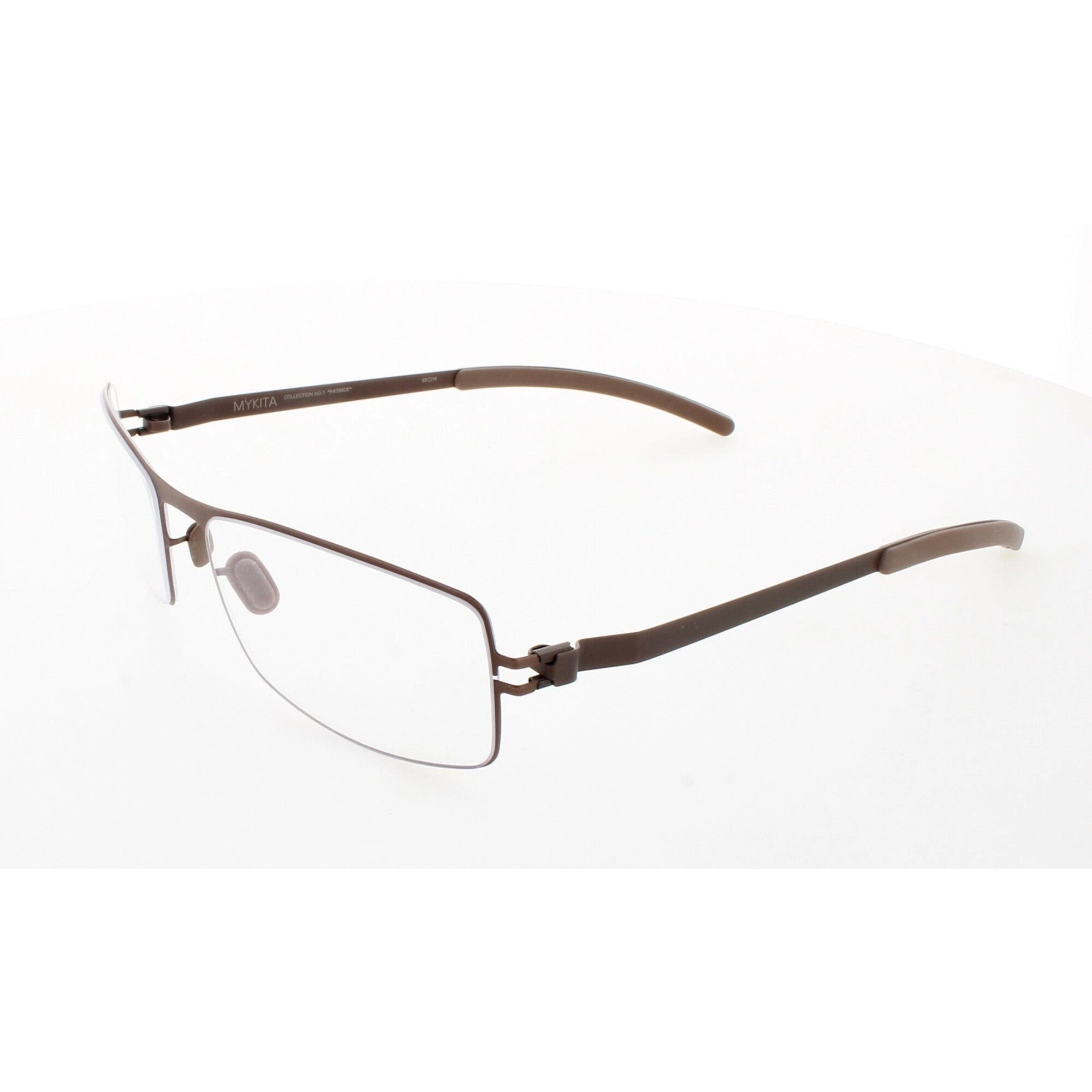 Mykita Unisex Eyeglasses - Brown Rectangular Frame | NO1-PATRICK-BROWN-DEMO COL 005