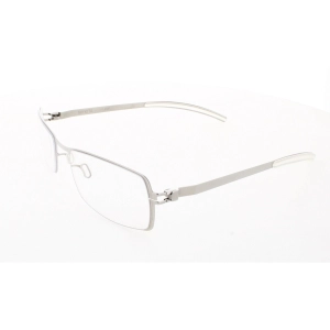 Mykita Unisex Eyeglasses - Pearl Metal Rectangular Full Rim Frame | NO1-LEO-PEARL-DEMO